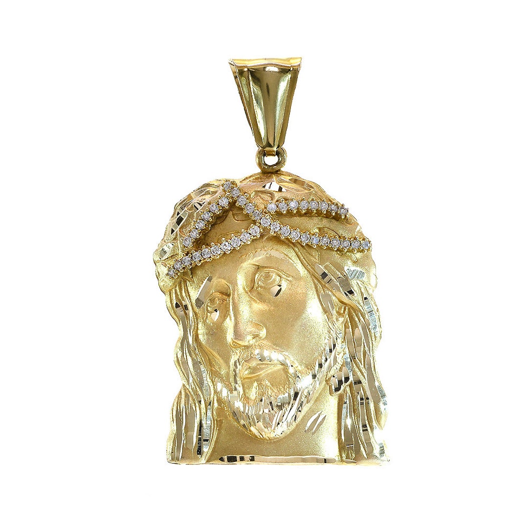 14k jesus clearance head pendant