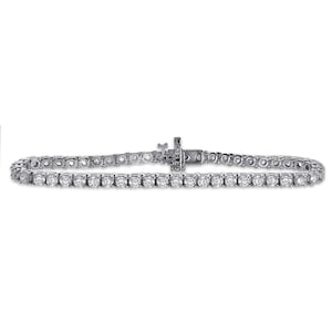 5.00 Carat Round Cut Diamond Prong Set Tennis Bracelet 14K White Gold