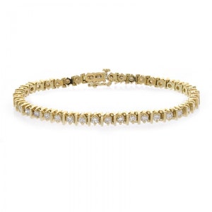 3.50 Carat Diamond Tennis 14K Yellow Gold Bracelet