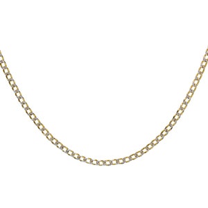 Gold Over Silver 18k Yellow Chain Curb Link Diamond Cut 16'' Necklace