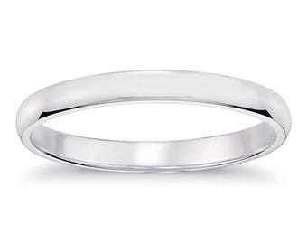 3.3mm 14K White Gold Comfort Fit Mens Band Ring