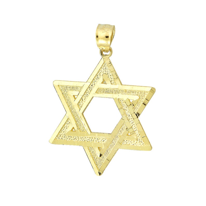 14k Yellow Gold Shield of David Handmade Pendant
