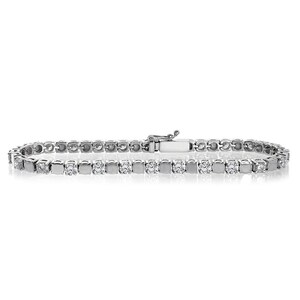 4.00 Carat Round Brilliant Cut Diamond Tennis Bracelet 14K White Gold