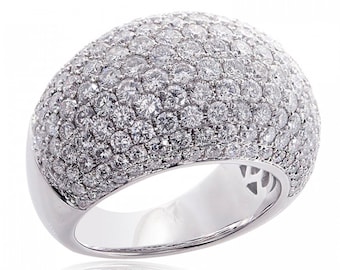 18k White Gold Elegant 5.00 Carat Women Pave Diamond Ring