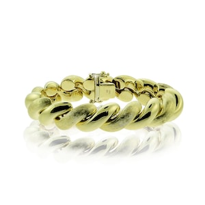13.5 Mm San Marco Macaroni Link 14K Yellow Gold Bracelet