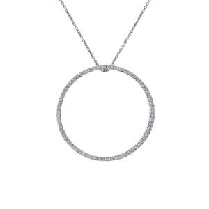 0.75 Carat Diamond Classic Eternity Pendant 14K White Gold