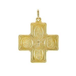 Religious 14K Yellow Gold Four Way 