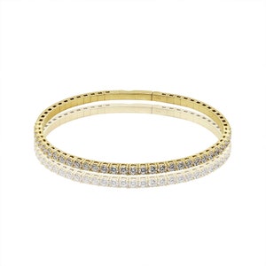 2.25 Ct. tw. Round Cut Diamond Tennis Bracelet 7&quot; 14K Yellow Gold