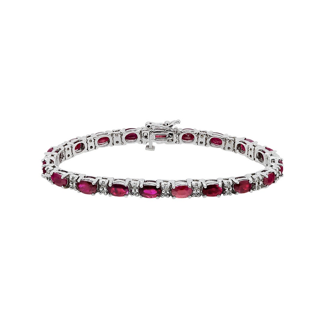 買い誠実 14K White Gold 12.50 Ct. Tw. Ruby and Diamond Bracelet - Etsy テープ・マスキングテープ
