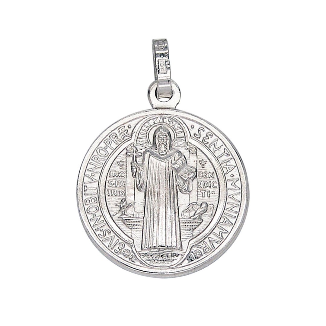 925 Sterling Silver St. Benedict Religious Medal Pendant Italy - Etsy