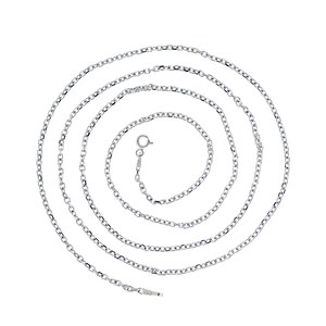 925 Sterling Silver 30&quot; Cable Rolo Link Chain Necklace Made in Italy