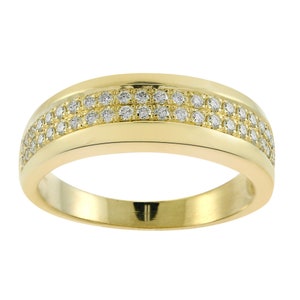 0.50 Carat Mens Round Brilliant Cut Diamond Wedding Band 14K Yellow Gold