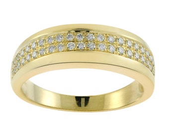 0.50 Carat Mens Round Brilliant Cut Diamond Wedding Band 14K Yellow Gold