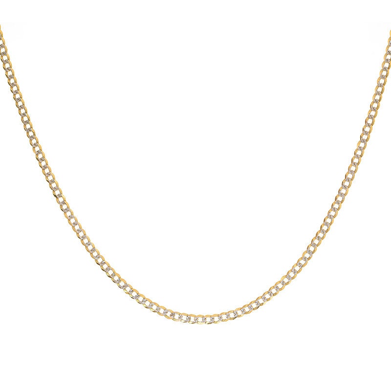 Gold diamond cut curb best sale chain