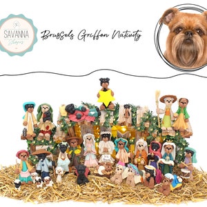 Dog Nativity, Brussels Griffon, Nativity Set, Dog Lover Gifts, Brussels Griffon Lovers, Brussels Griffon Nativity, Brussels Griffon Ornament