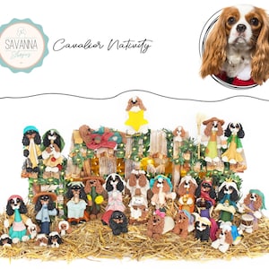 Dog Nativity, Cavalier, King Charles Spaniel, Nativity set, Cavalier Nativity, Cavalier Figure, Cavalier Ornament, Dog Lovers, Custom Dog