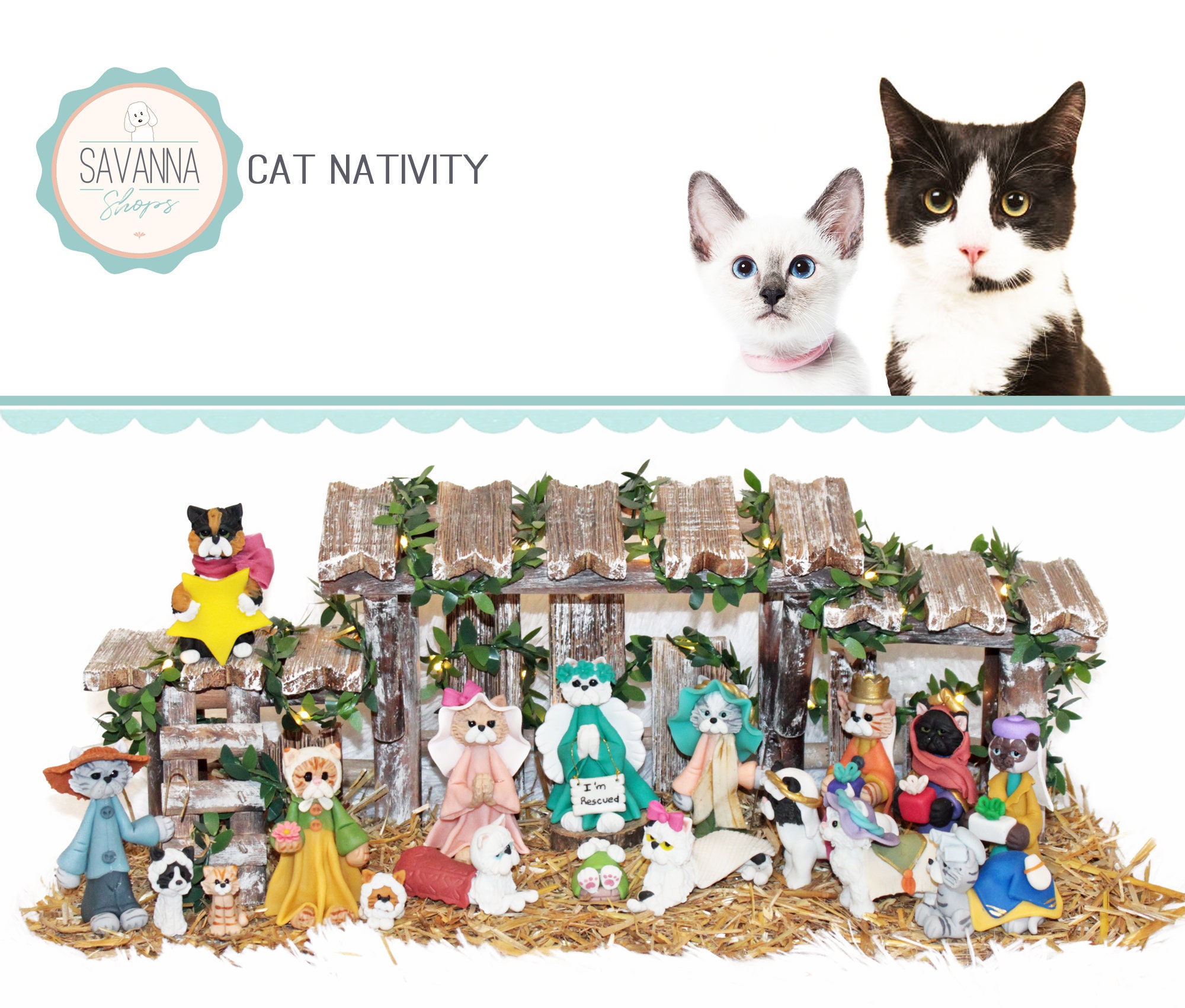 Cat Nativity Cat Gifts Nativity Sets Etsy UK