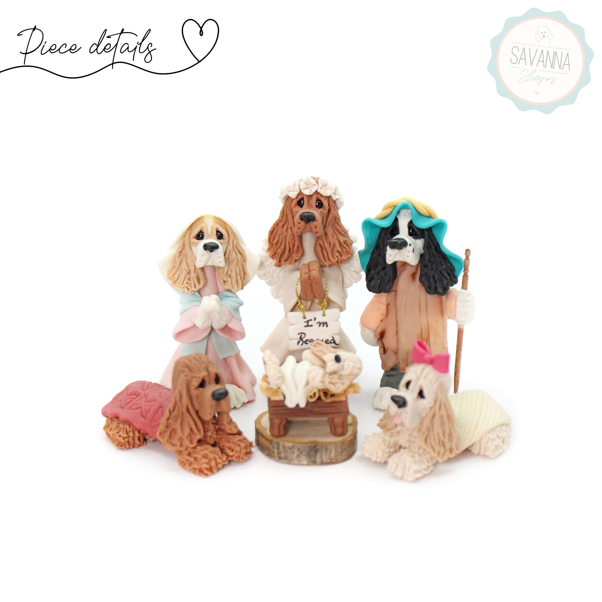 Spaniel Set Handmade English Cocker Spaniel Dog Nativity Set: Dog Lover Gift - Etsy