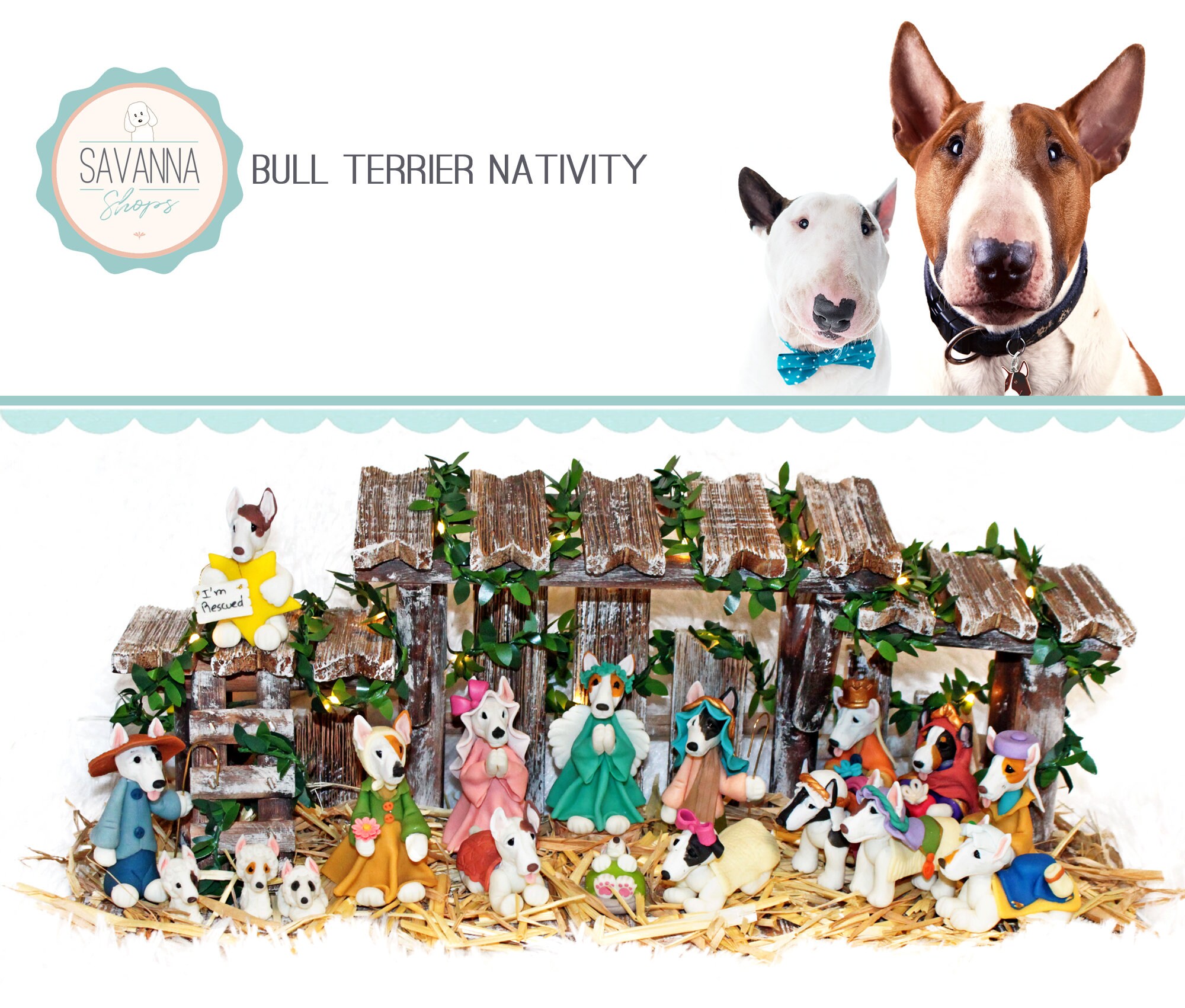 Dog Nativity Bull Terrier Nativity Sets Etsy UK