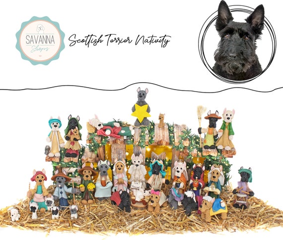 Handmade Scottish Terrier Dog Nativity Set: Dog Lover Gift - Etsy
