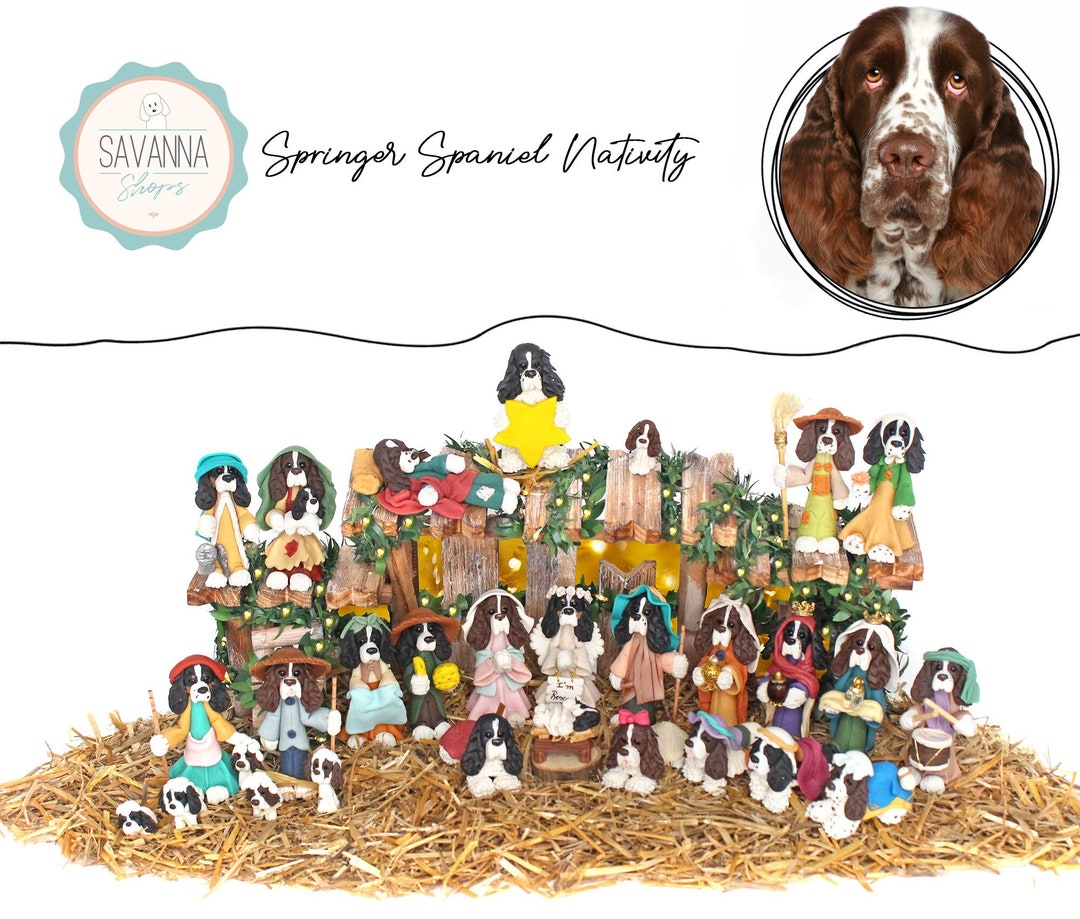 Spaniel Set Handmade Springer Spaniel Dog Nativity Set: Dog Lover Gift - Etsy