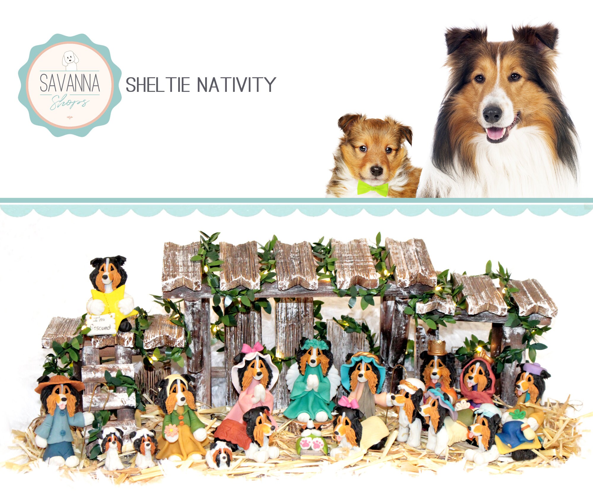 Dog Nativity Shetland Sheepdog Sheltie Nativity Sets Etsy UK