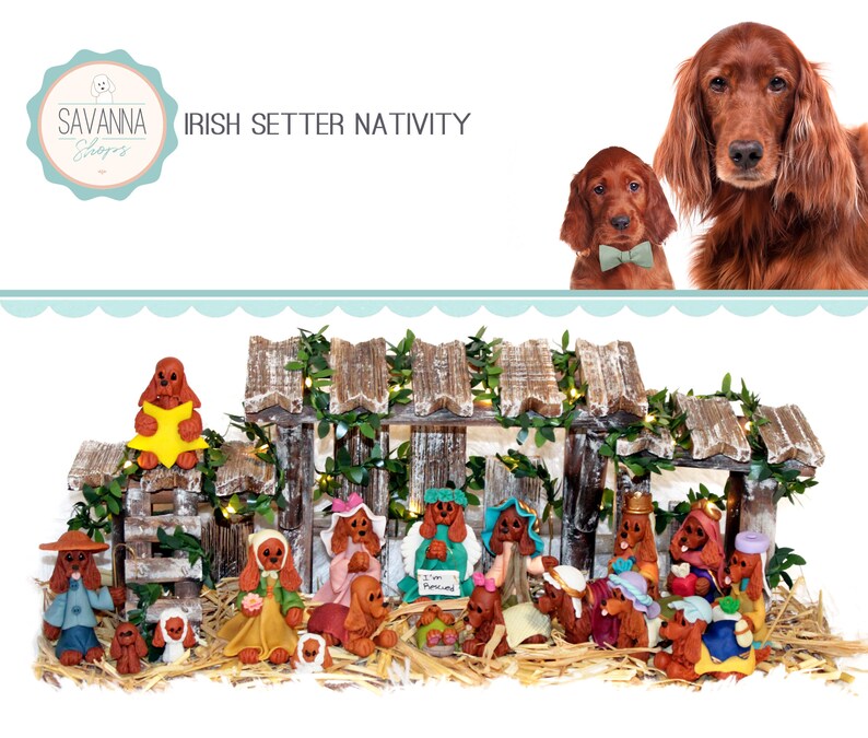 Dog Nativity Irish Setter Nativity Sets Etsy