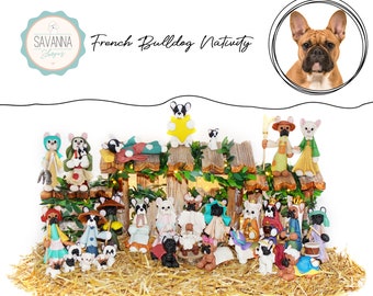 Dog Nativity, French Bulldog, Frenchie, Nativity sets, Dog Lover Gifts