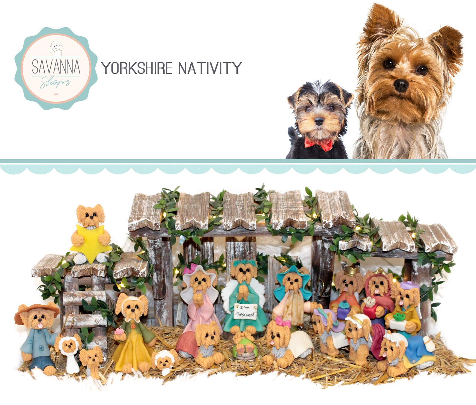 Dog Nativity Yorkshire Yorkie Nativity sets Etsy