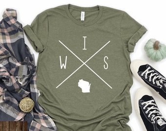 Camisa de Wisconsin, camisa Unisex WI, camisa del estado de Wisconsin, OPE del medio oeste, grandes lagos, regalo de Wisconsin