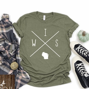 Wisconsin Shirt, Unisex WI Shirt, State of Wisconsin Shirt, Midwest OPE, Great Lakes, Wisconsin Gift