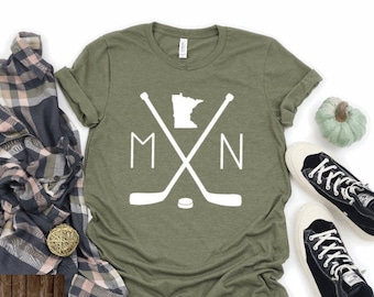 Minnesota Hockey Shirt, Unisex MN Shirt, State of Minnesota, Midwest Shirt, I Love Minnesota Gift, Saint Paul MN Shirt, Midwest Shirt