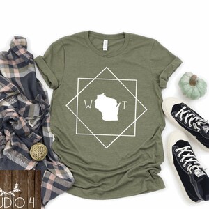 Wisconsin Shirt, Unisex WI Shirt, State of Wisconsin Shirt, Midwest OPE, Great Lakes, Wisconsin Gift