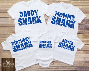 Matching Family Shirts, Birthday Shark Shirt, Matching Family Shirt Sets for Birthday Parties, Shark Birthday Shirts, Mommy and Me