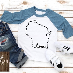 Wisconsin Kids Toddler Shirt, Wisconsin State Shirt, Midwest Kids Shirt, Sports Shirts for Boys, Wisconsin Baseball