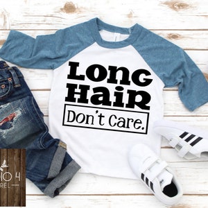 Funny Boys Long Hair Don&#39;t Care Baseball Shirt