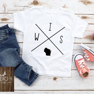 Wisconsin Kids Toddler Shirt, Wisconsin State Shirt, Midwest OPE, Kids Shirt, Sports Shirts for Boys, Wisconsin Bodysuit