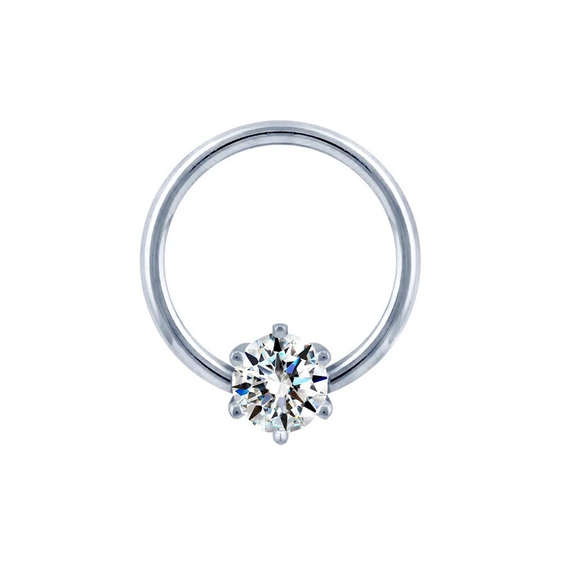 white gold captive bead ring