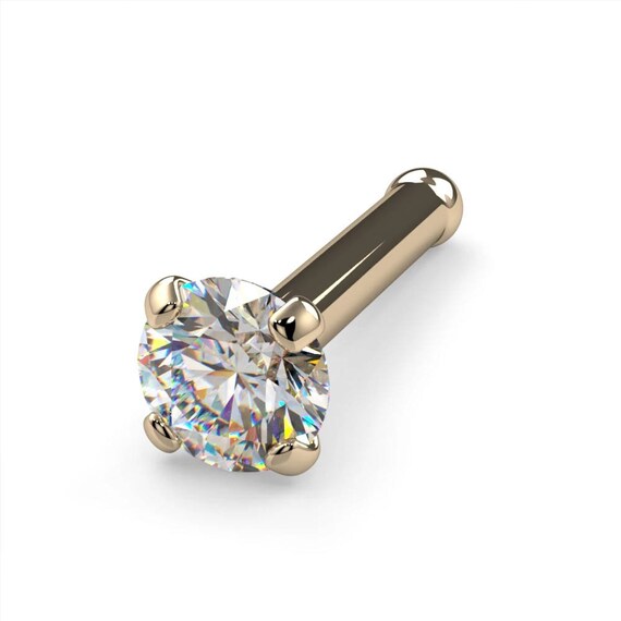 FreshTrends 2.5mm 0.06 ct tw Diamond 950 Platinum Bone Nose Ring