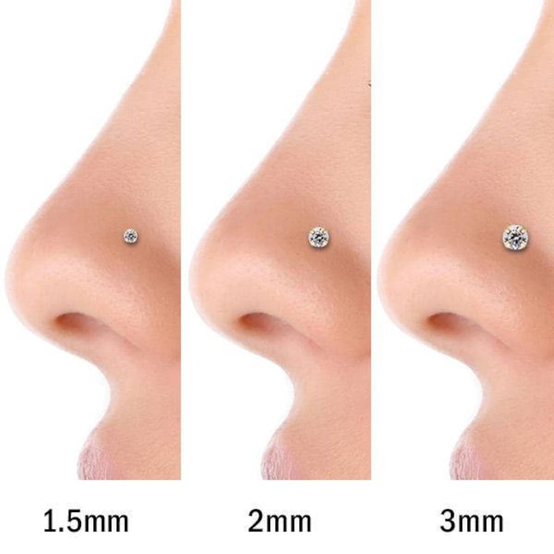 Pink Diamond 950 Platinum Nose Ring Twist Screw