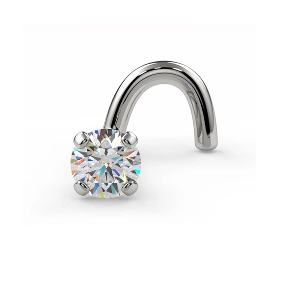 FreshTrends 2.5mm 0.06 ct tw Diamond 950 Platinum Bone Nose Ring