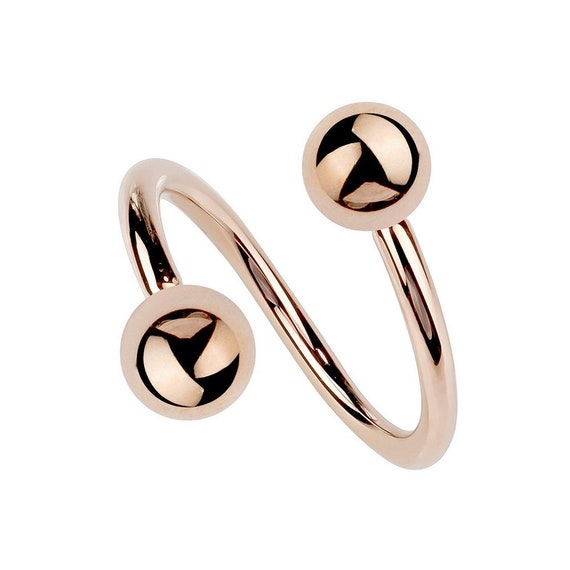 FreshTrends 18G Baltic Amber 14k Rose Gold Curved Barbell Rook Eyebrow Belly Ring