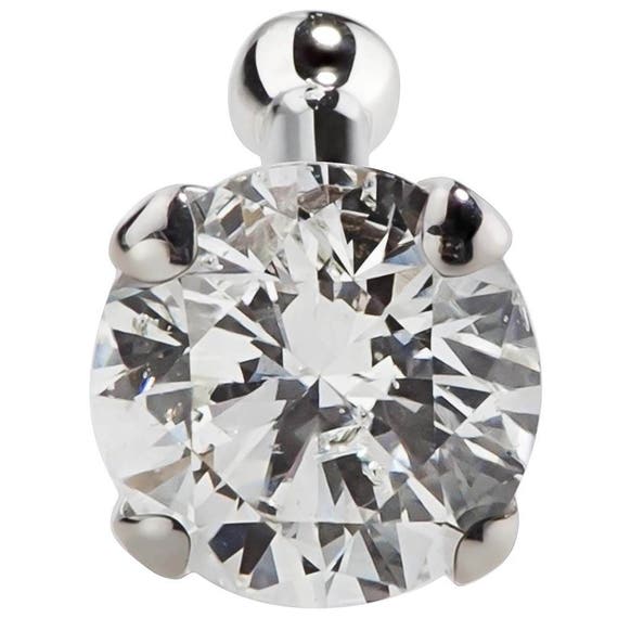 tw Diamond 950 Platinum Twist Screw Nose Ring FreshTrends 3mm 0.1 ct