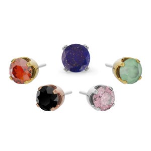 2mm Gemstone Solitaire Piercing Stud End