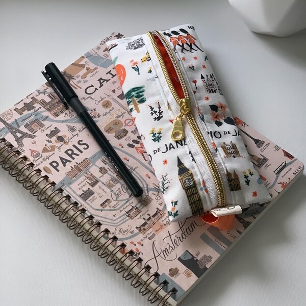 Elastic Pencil Case With Zipper Etsy