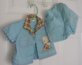 Vintage 1970s 2-Piece Baby / Doll Shirt & Pants - Cradle Togs