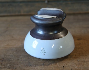 Bullnose Electric Insulator Porcelain Insulator Brown Etsy