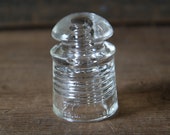 Vintage clear glass Pyrex insulator, telegraph insulator, telephone insulator, electric insulator, vintage glass