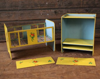 vintage metal doll crib