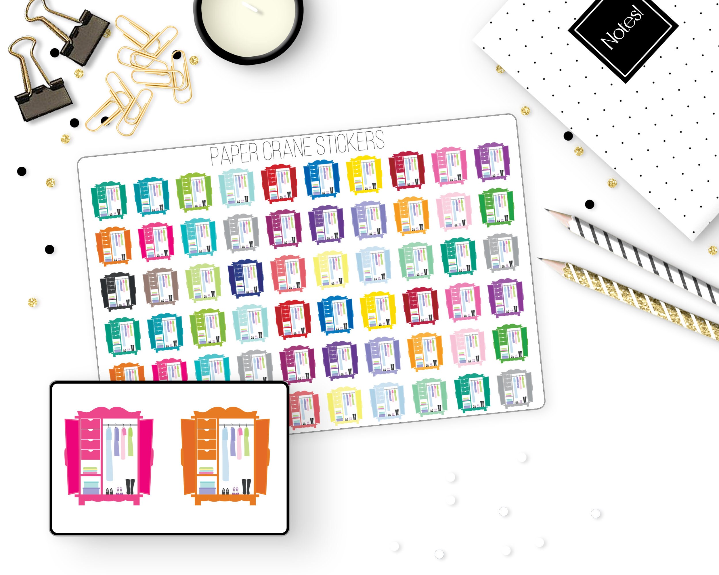 Closet Wardrobe Stickers Planner Stickers Multi-color | Etsy